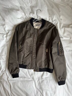Zara Olive Green Bomber Jacket